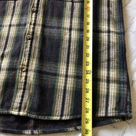 Field and Stream Long Sleeve Heavyweight Flannel Shirt Size Large Blue Green - Picture 7 of 7